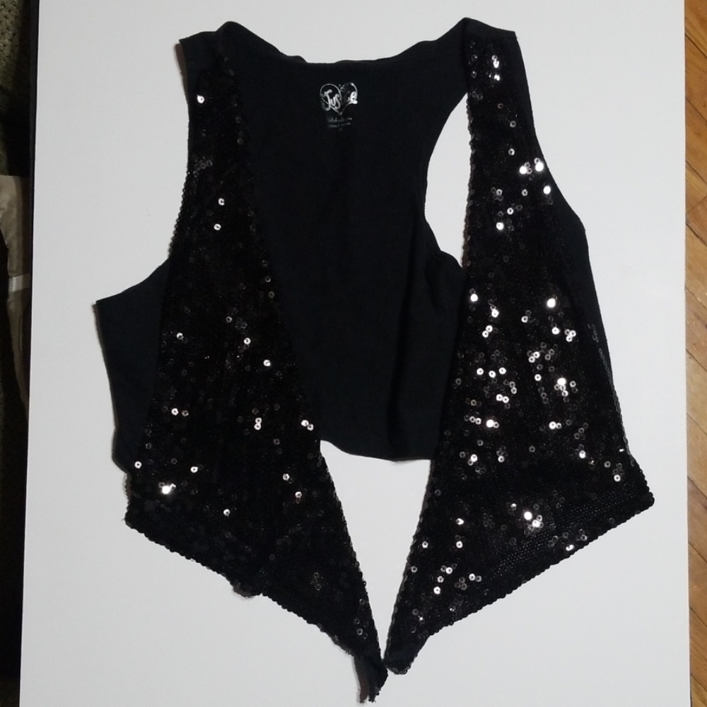 Justice Black Sequenced Vest